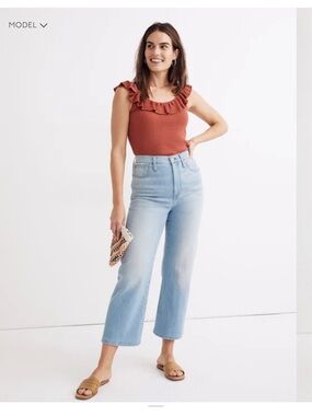 Madewell slim wide leg crop jeans